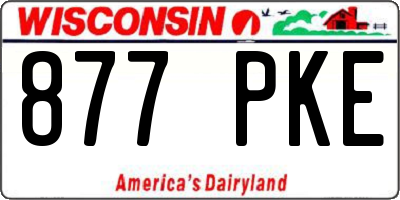 WI license plate 877PKE