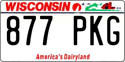 WI license plate 877PKG