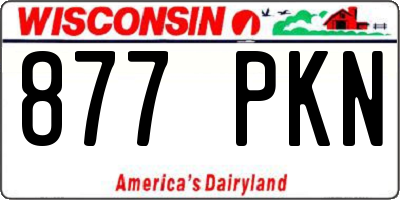 WI license plate 877PKN