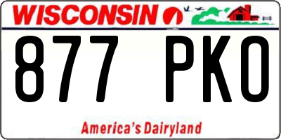 WI license plate 877PKO