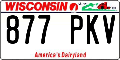 WI license plate 877PKV