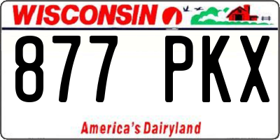 WI license plate 877PKX