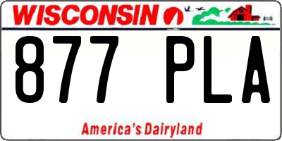 WI license plate 877PLA