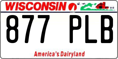 WI license plate 877PLB