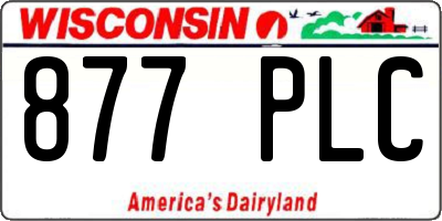 WI license plate 877PLC