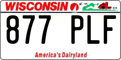 WI license plate 877PLF