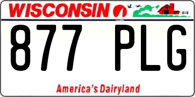 WI license plate 877PLG