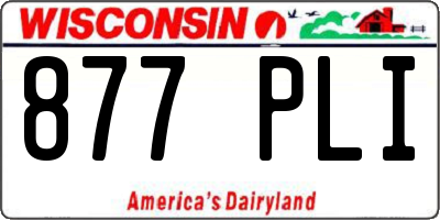 WI license plate 877PLI