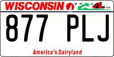 WI license plate 877PLJ