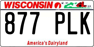 WI license plate 877PLK