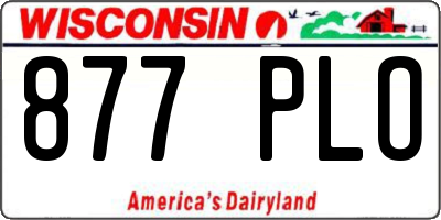 WI license plate 877PLO
