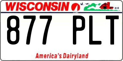 WI license plate 877PLT