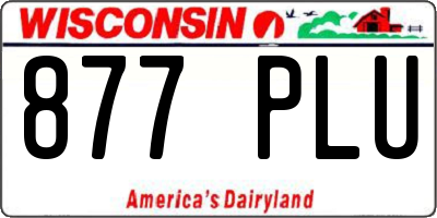 WI license plate 877PLU