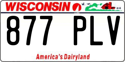WI license plate 877PLV