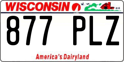 WI license plate 877PLZ
