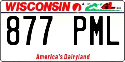 WI license plate 877PML