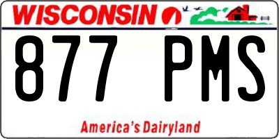 WI license plate 877PMS