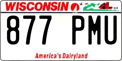WI license plate 877PMU