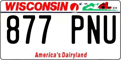 WI license plate 877PNU