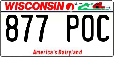 WI license plate 877POC