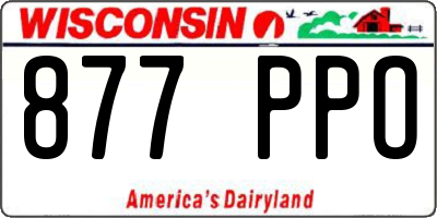 WI license plate 877PPO