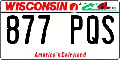 WI license plate 877PQS