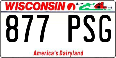 WI license plate 877PSG