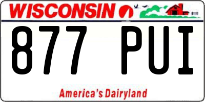 WI license plate 877PUI