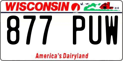 WI license plate 877PUW