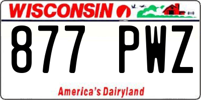 WI license plate 877PWZ