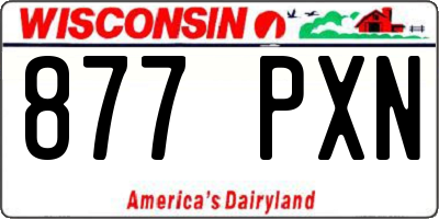 WI license plate 877PXN