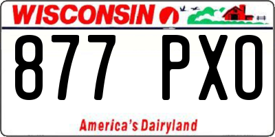 WI license plate 877PXO