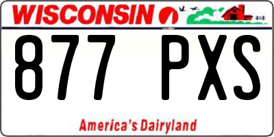 WI license plate 877PXS