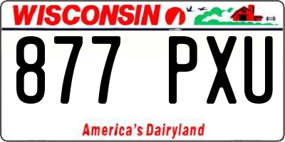 WI license plate 877PXU