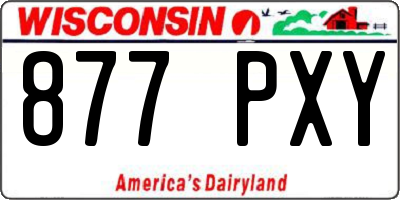 WI license plate 877PXY