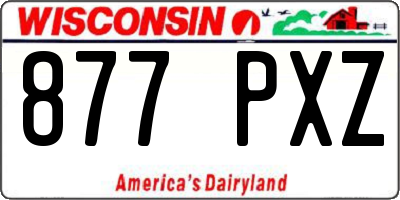 WI license plate 877PXZ