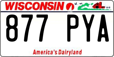 WI license plate 877PYA