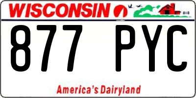 WI license plate 877PYC