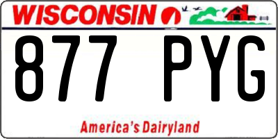 WI license plate 877PYG