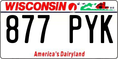 WI license plate 877PYK