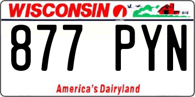 WI license plate 877PYN
