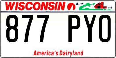 WI license plate 877PYO