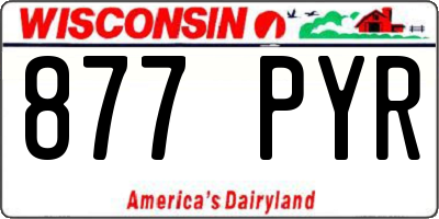 WI license plate 877PYR