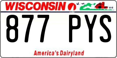 WI license plate 877PYS