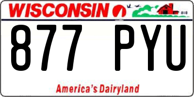 WI license plate 877PYU