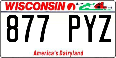 WI license plate 877PYZ