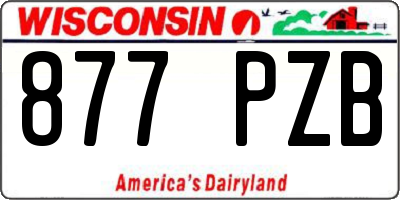 WI license plate 877PZB