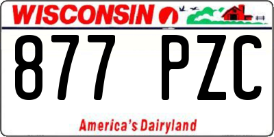 WI license plate 877PZC