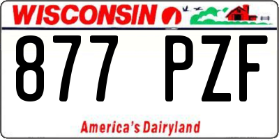 WI license plate 877PZF