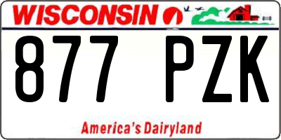WI license plate 877PZK